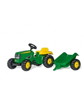 Tractor a pedales John Deere Rollykid con remolque-012190-Rolly Toys