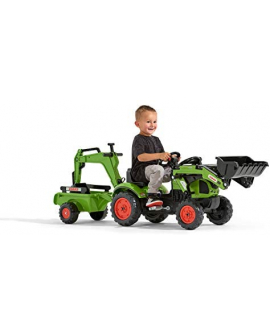 Tractor-a-pedales-Claas-Arion-410-pala-excavadora-remolque-2040N-FALK-agridiver